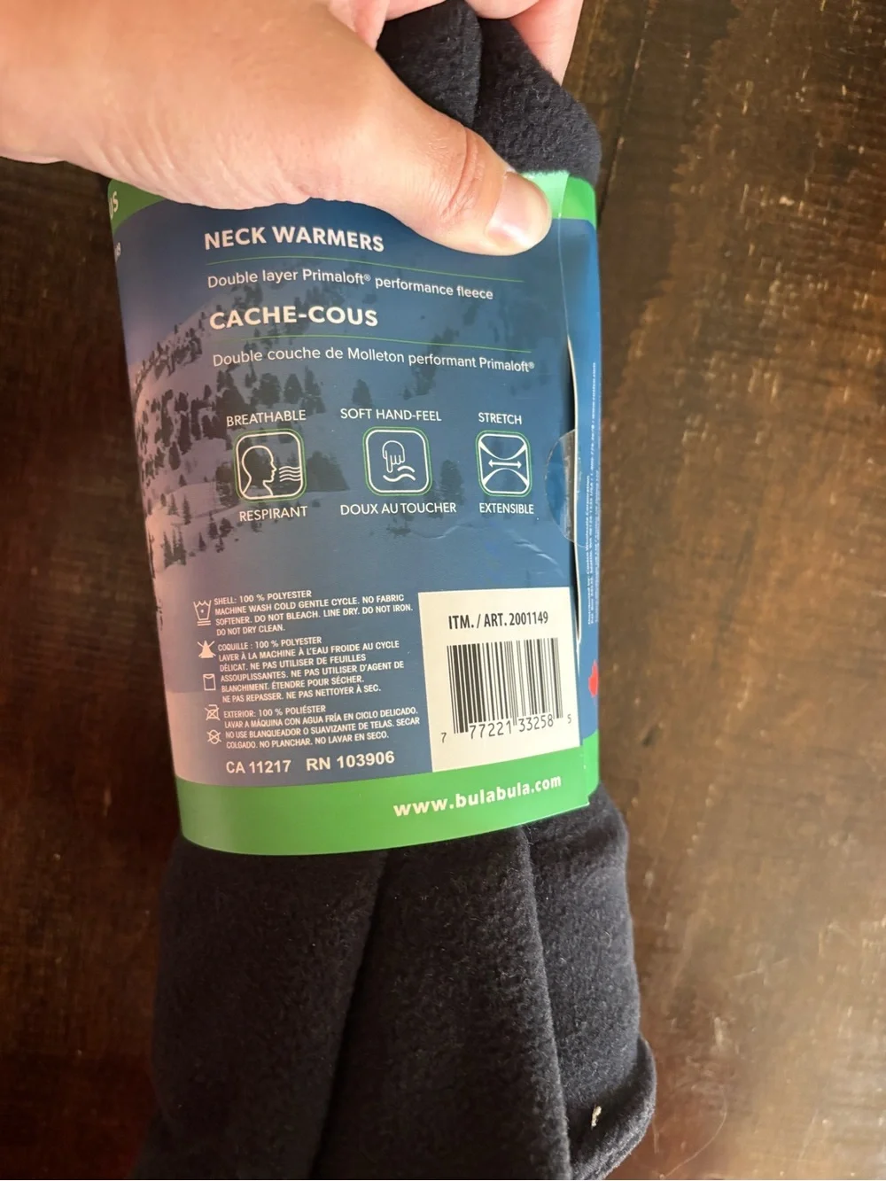 NWT BULA Men's Black Fleece Neck Warmer - 2 Pack